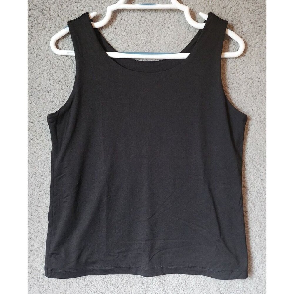 Chico's Women's Sleeveless Tank Top Stretch Pullover Lined No Slip Black Size M